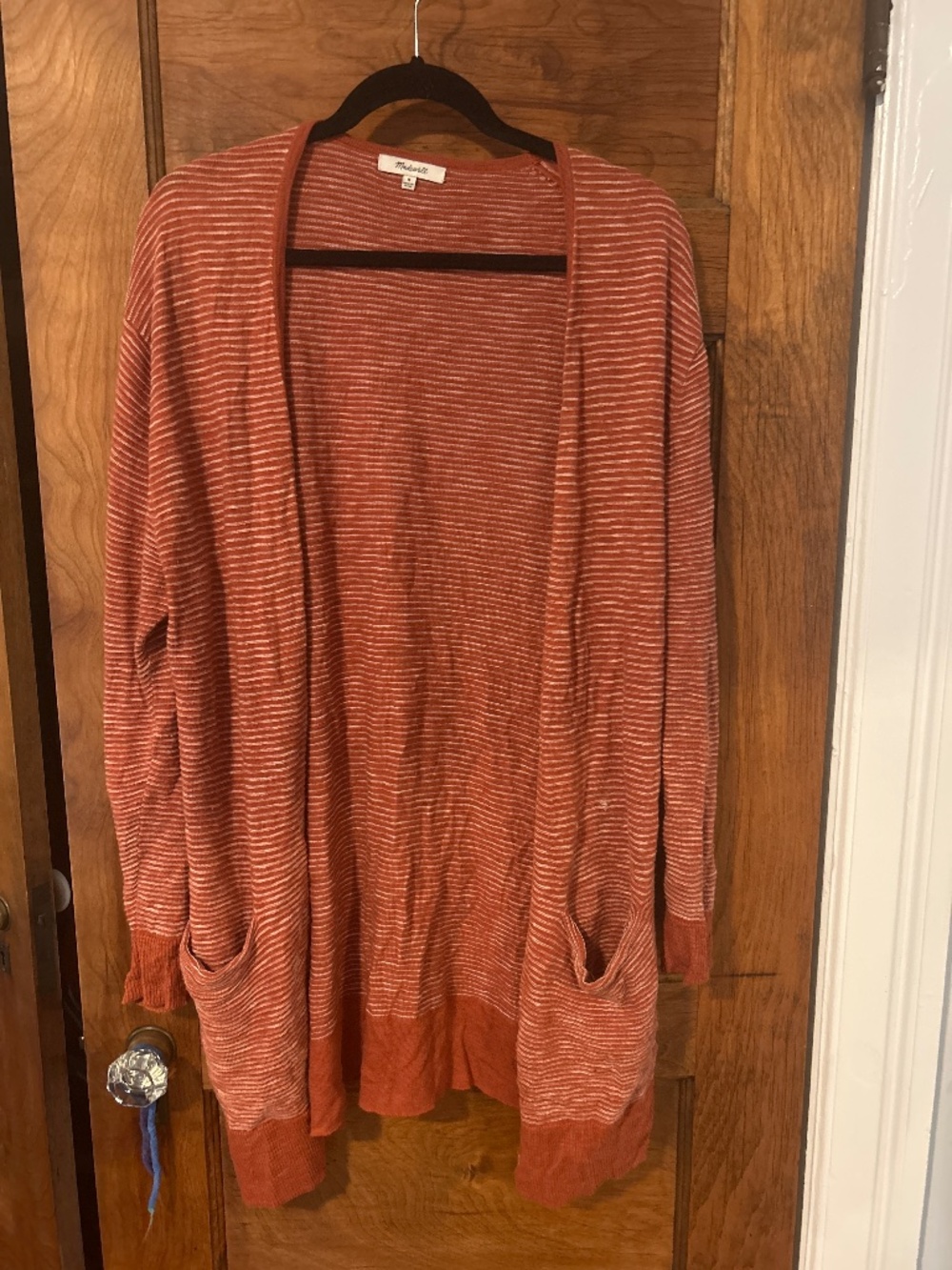 Oversized orange Madewell cardigan